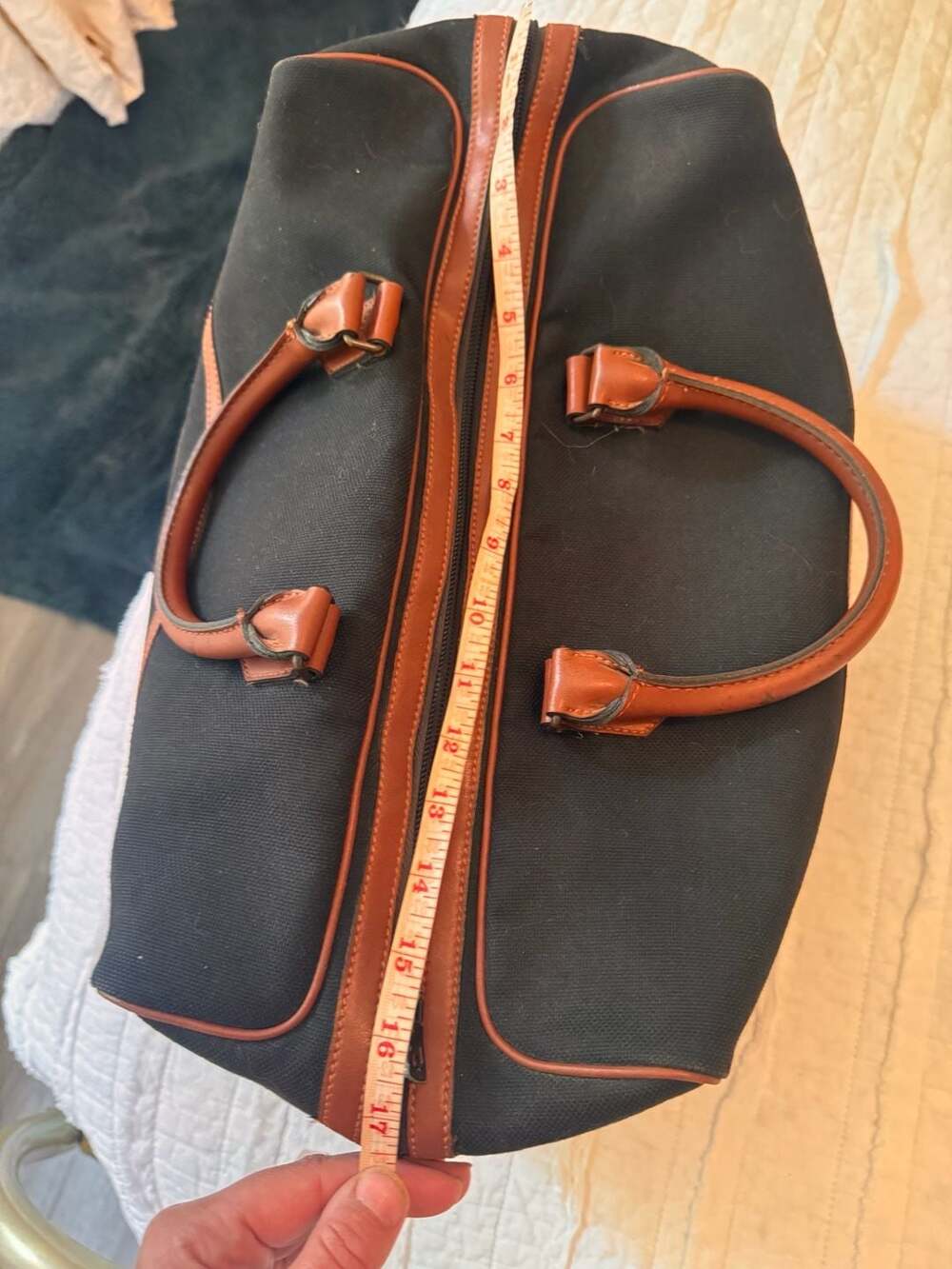 Yves Saint Laurent Vintage YSL Monogram Greek Key Canvas Boston Travel Bag Black - Picture 5 of 10